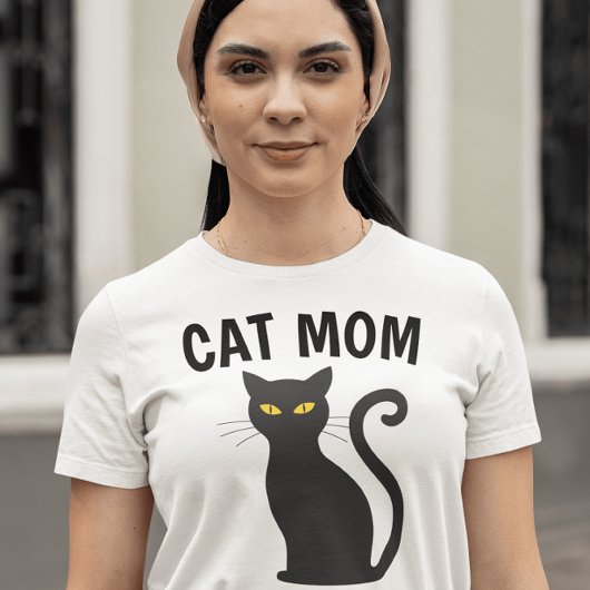 CAT MOM zwarte kat T-shirts