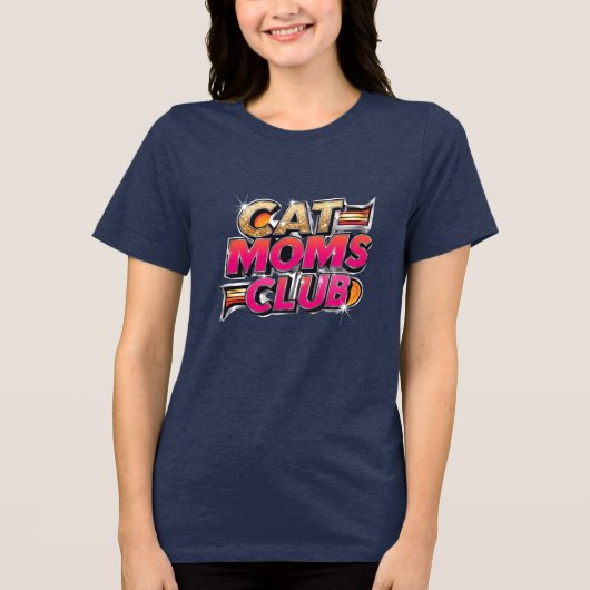 Cat Moms Club Tri-Blend Shirt (Voorkant)
