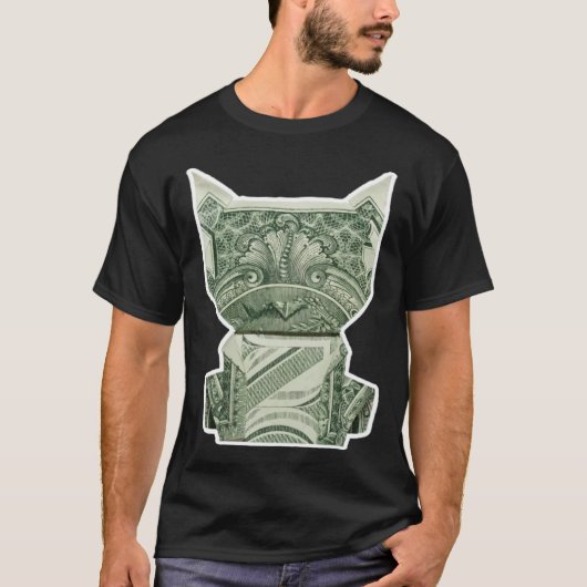 Cat Money Origami Cash T-shirt (Voorkant)