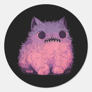 Cat Monster Graphic Kawaii Pastel Gothic Anime Aes Ronde Sticker
