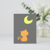 Cat Moon Briefkaart (Staand voorkant)