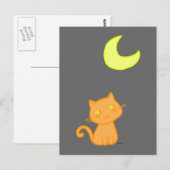 Cat Moon Briefkaart (Voorkant / Achterkant)