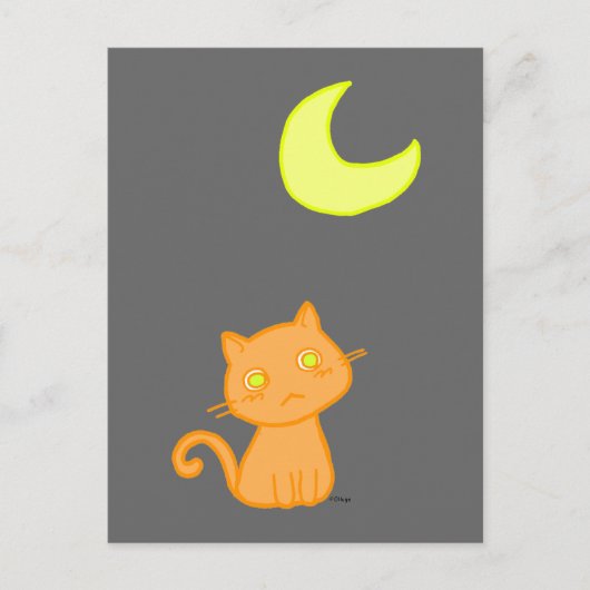 Cat Moon Briefkaart (Voorkant)