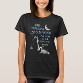 Cat Moon Hallo Darkness My Old Friend Night Cat Ki T-shirt (Voorkant)