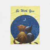 Cat Moon Love is with you Fleece Deken (Voorkant)