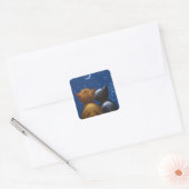 Cat Moon Love is with you Vierkante Sticker (Envelop)