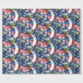 Cat Moon Lover Harten Cadeaupapier (Vlak)