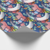 Cat Moon Lover Harten Cadeaupapier (Hoek)