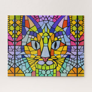 Cat Mosaic Challenge - Cheerful Colorful Tegels Ji Legpuzzel