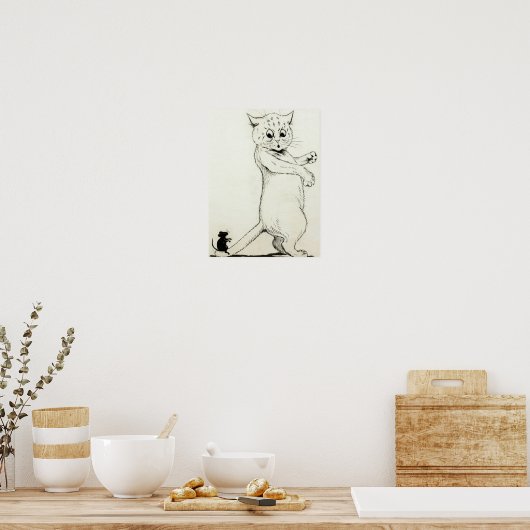 Cat & Mouse by Louis Wain Poster (Keuken)