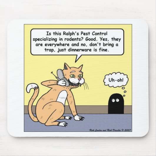 Cat & Mouse Dinnerware Funny Cartoon Gifts & T - s Muismat (Voorkant)