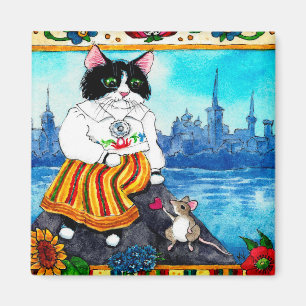 Cat mouse Estonian Folklore magnet