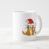 Cat Mouse Kerstmis Funny Cartoon Cute Grote Koffiekop (Voorkant rechts)