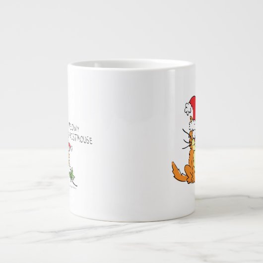 Cat Mouse Kerstmis Funny Cartoon Cute Grote Koffiekop (Voorkant)