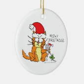 Cat Mouse Kerstmis Funny Cartoon Cute Keramisch Ornament (Rechts)
