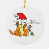 Cat Mouse Kerstmis Funny Cartoon Cute Keramisch Ornament (Voorkant)