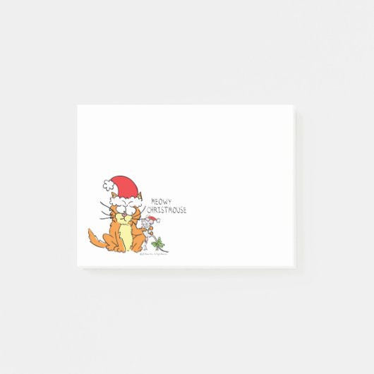 Cat Mouse Kerstmis Funny Cartoon Cute Post-it® Notes (Voorkant)