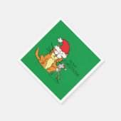 Cat Mouse Kerstmis Funny Cartoon Cute Servet (Hoek)