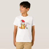 Cat Mouse Kerstmis Funny Cartoon Cute T-shirt (Voorkant volledig)