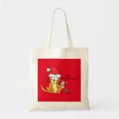 Cat Mouse Kerstmis Funny Cartoon Cute Tote Bag (Voorkant)