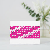 Cat Mouse Patroon Hot Pink Briefkaart (Staand voorkant)