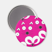 Cat Mouse Patroon Hot Pink Magneet (Voorkant / Achterkant)