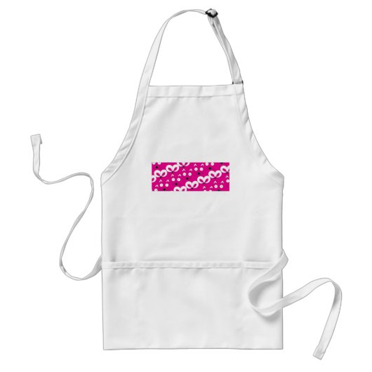 Cat Mouse Patroon Hot Pink Standaard Schort (Voorkant)
