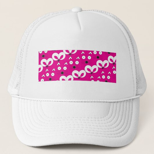 Cat Mouse Patroon Hot Pink Trucker Pet (Voorkant)