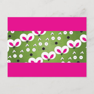 Cat Mouse Pattern groen Briefkaart