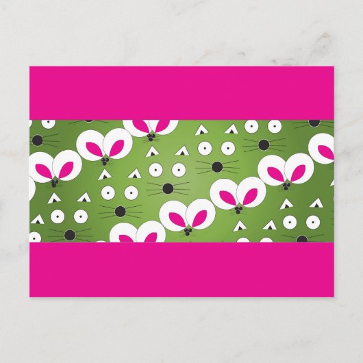 Cat Mouse Pattern groen Briefkaart (Voorkant)