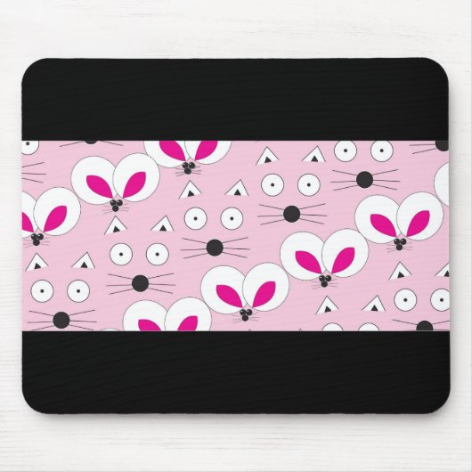 Cat Mouse Pattern roze Muismat (Voorkant)