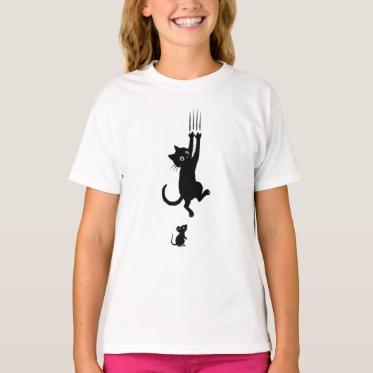 Cat & Mouse Showdown – Grappig Cartoon T-shirt (Voorkant)