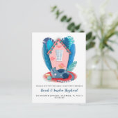 Cat Moving House Dierenthema Aankondigingskaart (Staand voorkant)