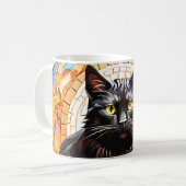 Cat Mozaïek Glas in lood Designer Mok (Voorkant links)