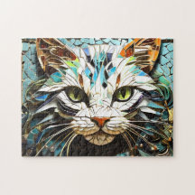 Cat Mozaïek Glas in lood Designer Puzzel