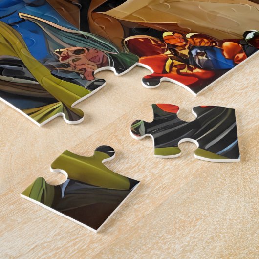 Cat Mozaïek Glas in lood Designer Puzzel Legpuzzel (Zijkant)