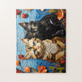 Cat Mozaïek Glas in lood Designer Puzzel Legpuzzel (Verticaal)