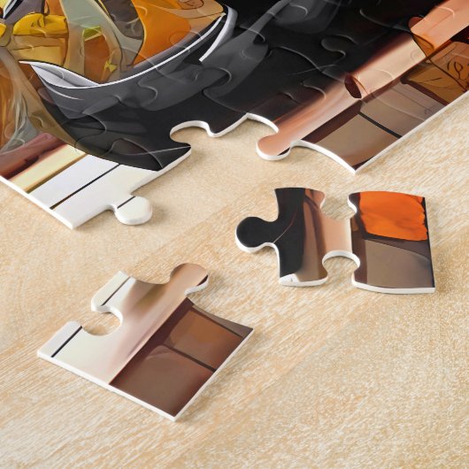 Cat Mozaïek Glas in lood Designer Puzzel Legpuzzel (Zijkant)