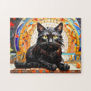 Cat Mozaïek Glas in lood Designer Puzzel Legpuzzel