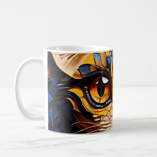 Cat Mozaïek Glas in lood Ontwerp Koffiemok (Links)