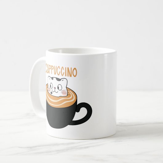 Cat mug capuccino koffiemok (Voorkant links)