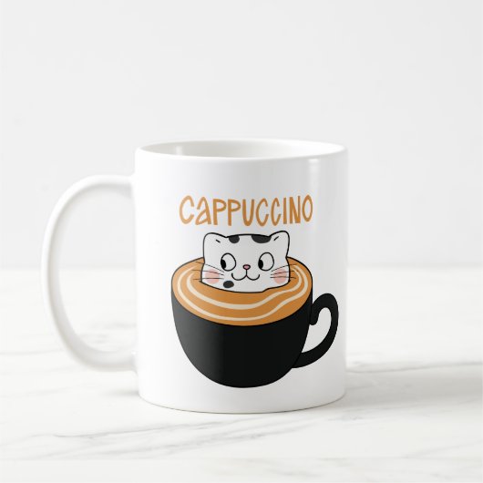 Cat mug capuccino koffiemok (Links)