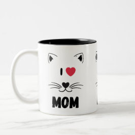 Cat mugs I love mom Tweekleurige Koffiemok