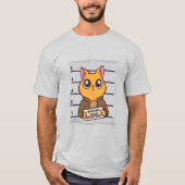 Cat Mugshot Cartoon T-shirt (Voorkant)