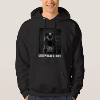 Cat Mugshot - Catnip Made Me Do It - Zwarte kat -  Hoodie