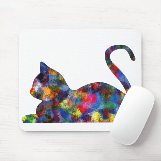 Cat Multi-Colored Mousepad Muismat (Met muis)
