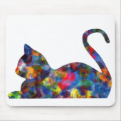 Cat Multi-Colored Mousepad Muismat (Voorkant)
