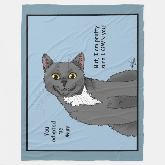Cat Mum Adoption Moederdag Fleece Deken (Voorkant)