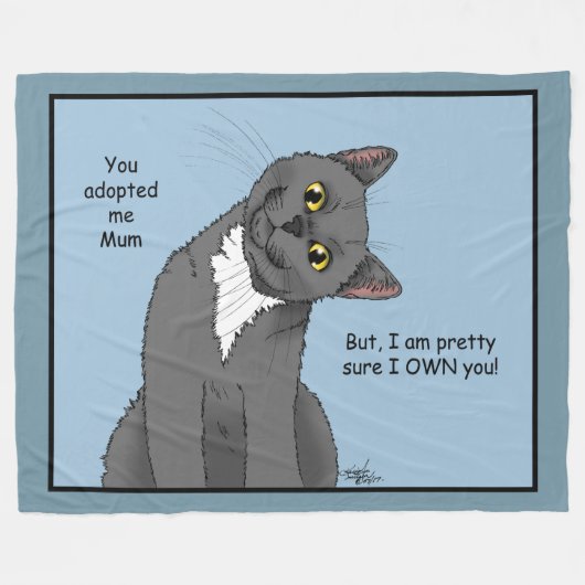 Cat Mum Adoption Moederdag Fleece Deken (Voorkant (Horizontaal))