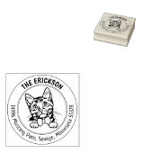 Cat Munchkin familie retouradres Rubberstempel (Gestempeld)